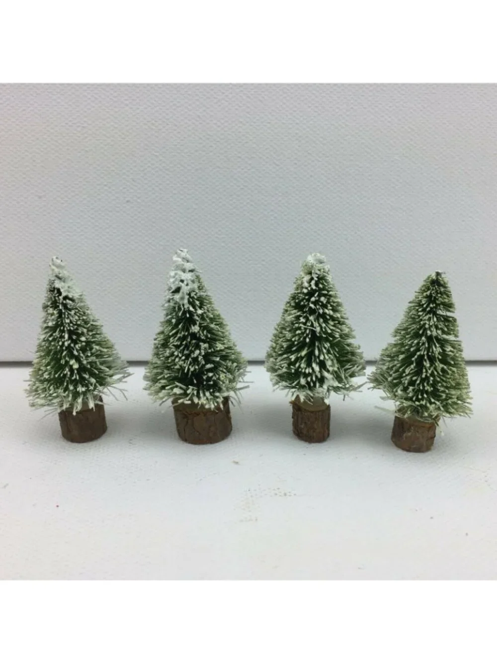 Christmas Village Accessories Frosted Mini Tree Mailbox Set Holiday Decoration